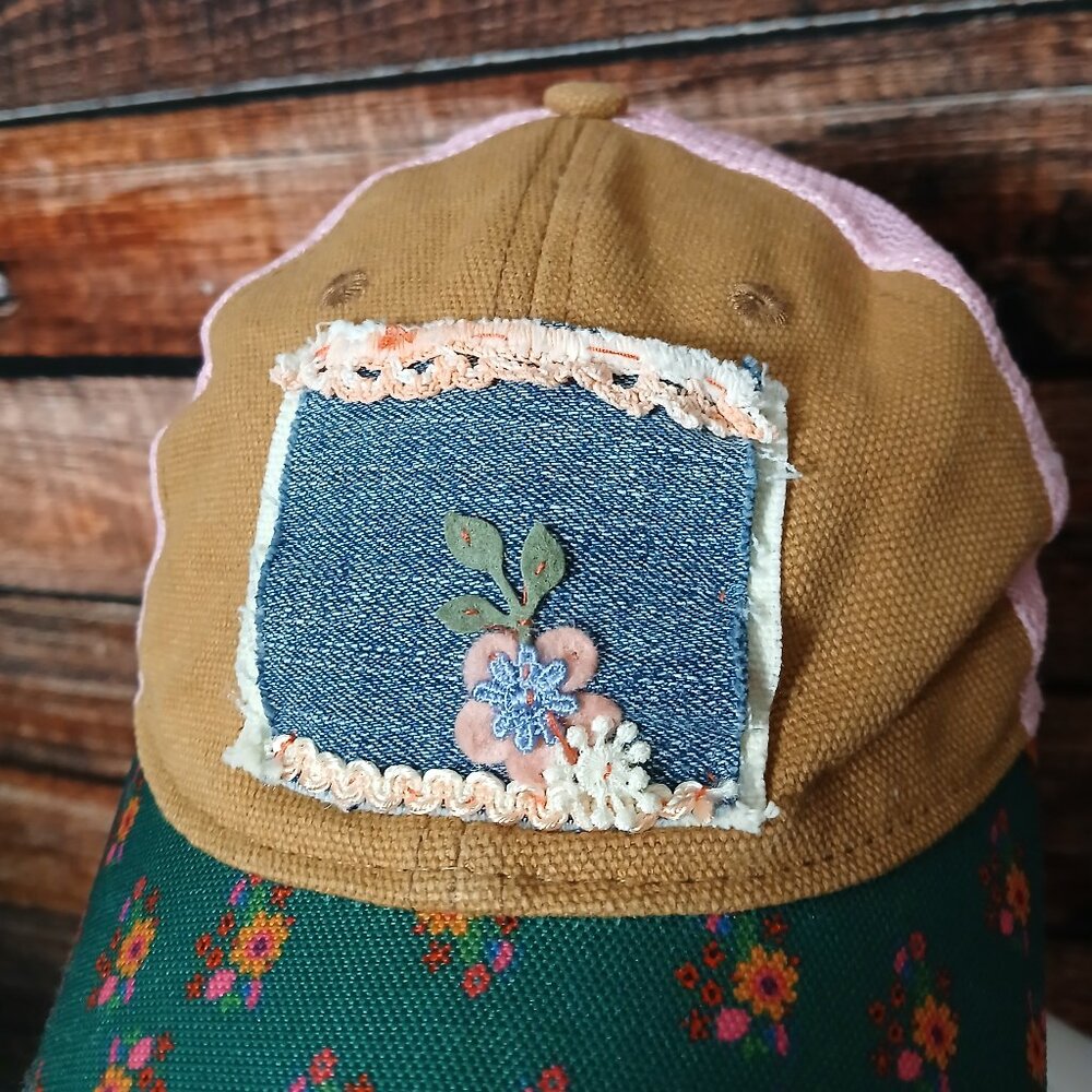 Natural Life Trucker Hat Ball Cap One Size Adjustable Patchwork - Picture 6 of 7